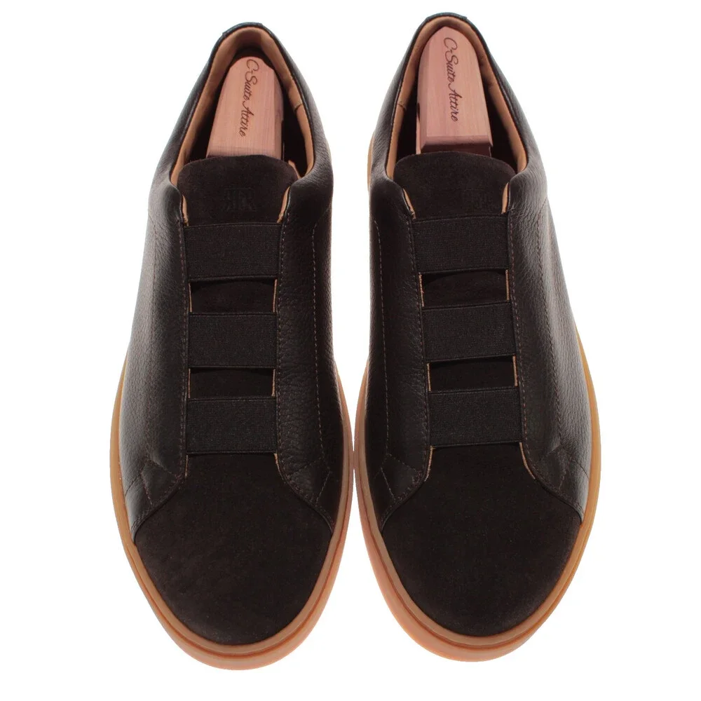 RFR Fabiano Ricci NWB Slip On Sneakers Size 45 (US 12) in Brown Leather & Suede